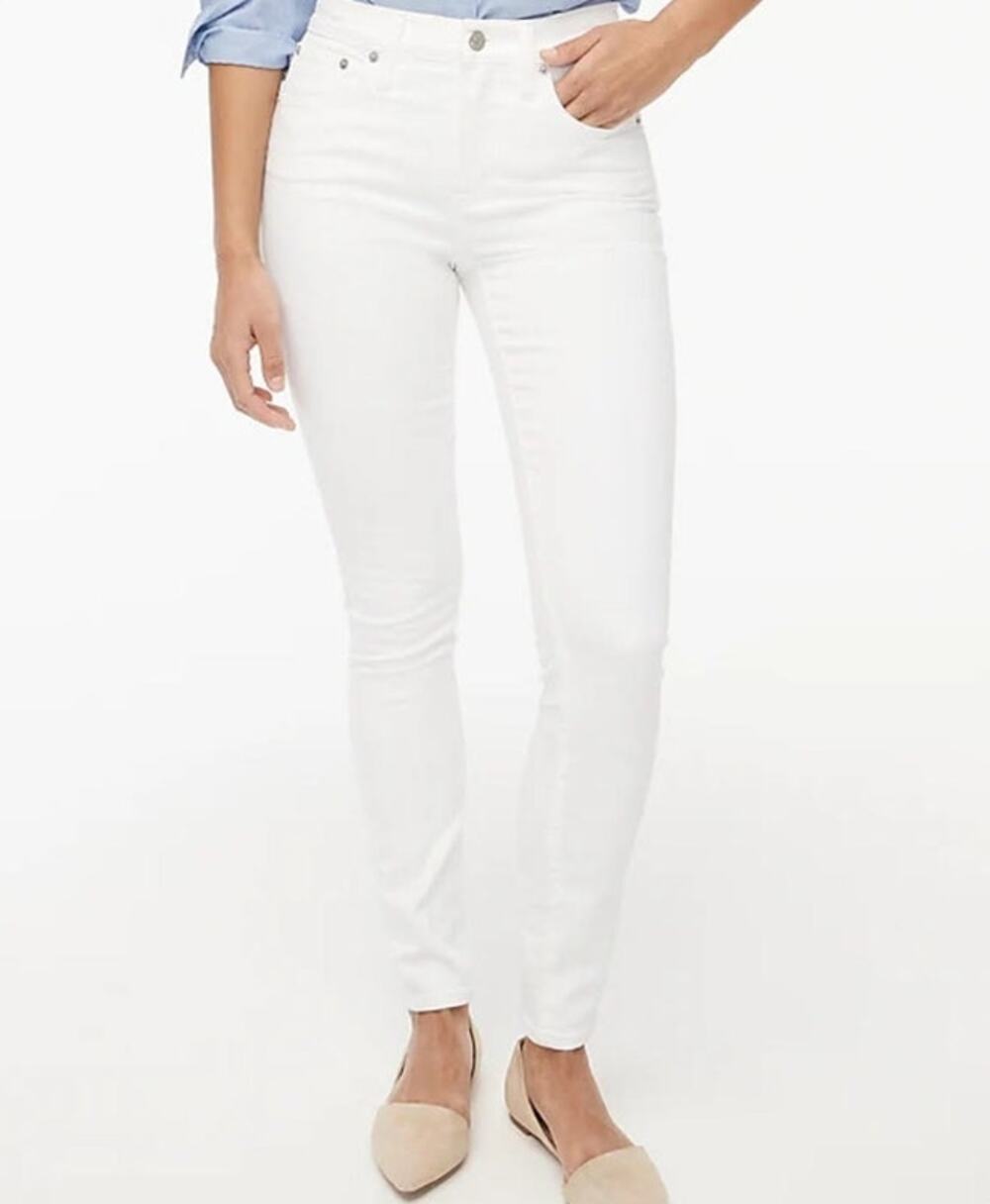 NWT J. Crew Factory 9" Mid-Rise Skinny Jean In Signature Stretch White 28